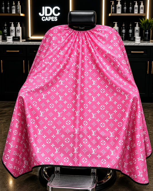 31. JDC Pink Drip Barber Cape