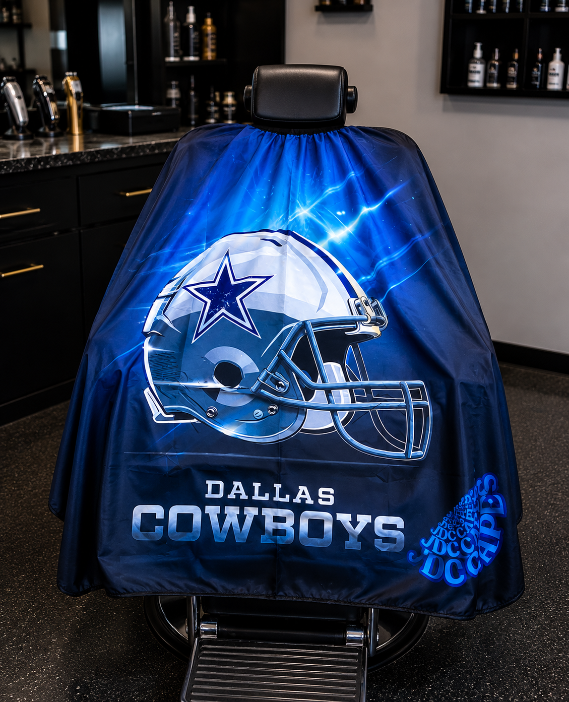 54. Dallas Football Helmet Barber Cape