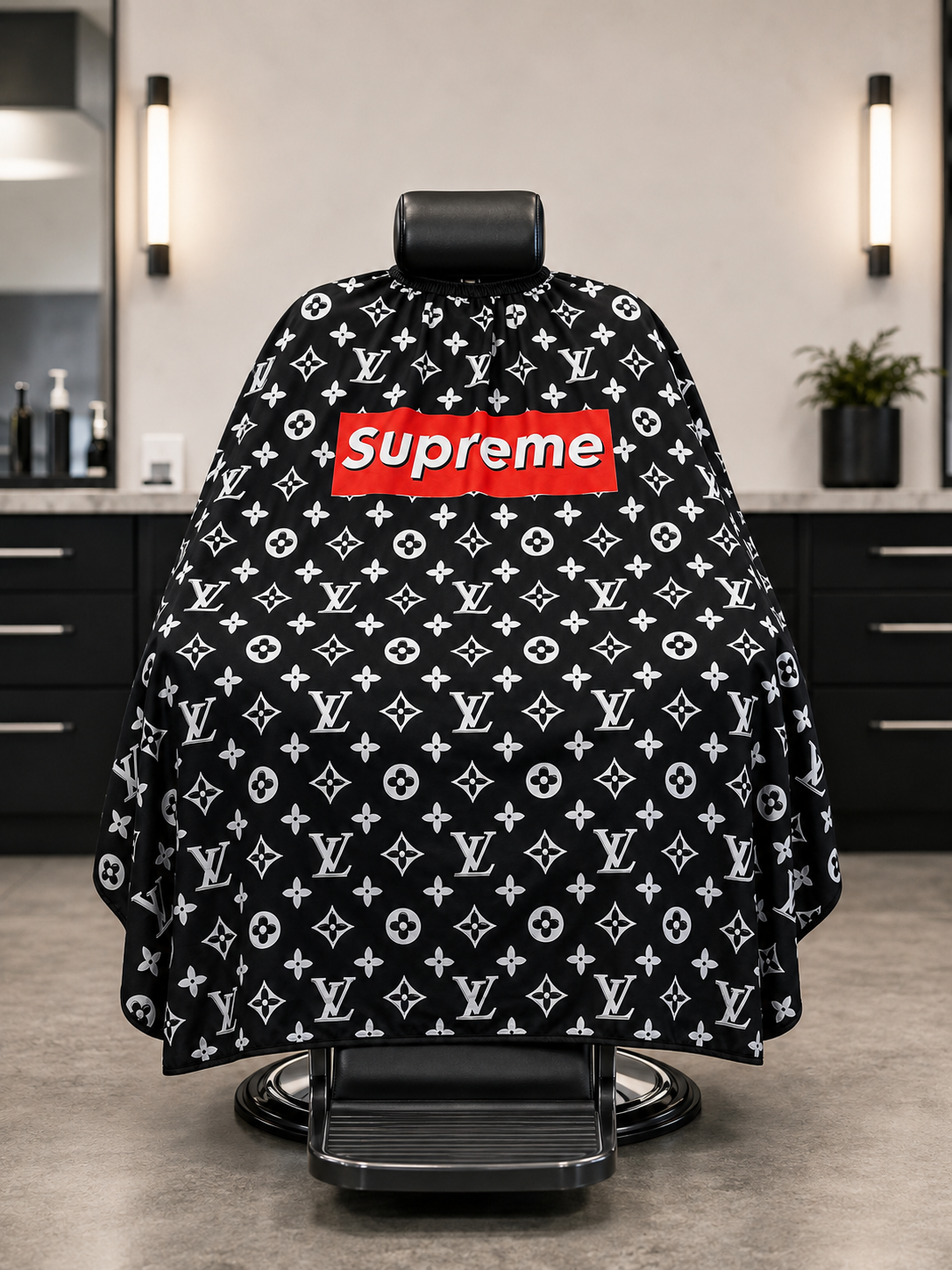 77. Streetwear Monogram Barber Cape