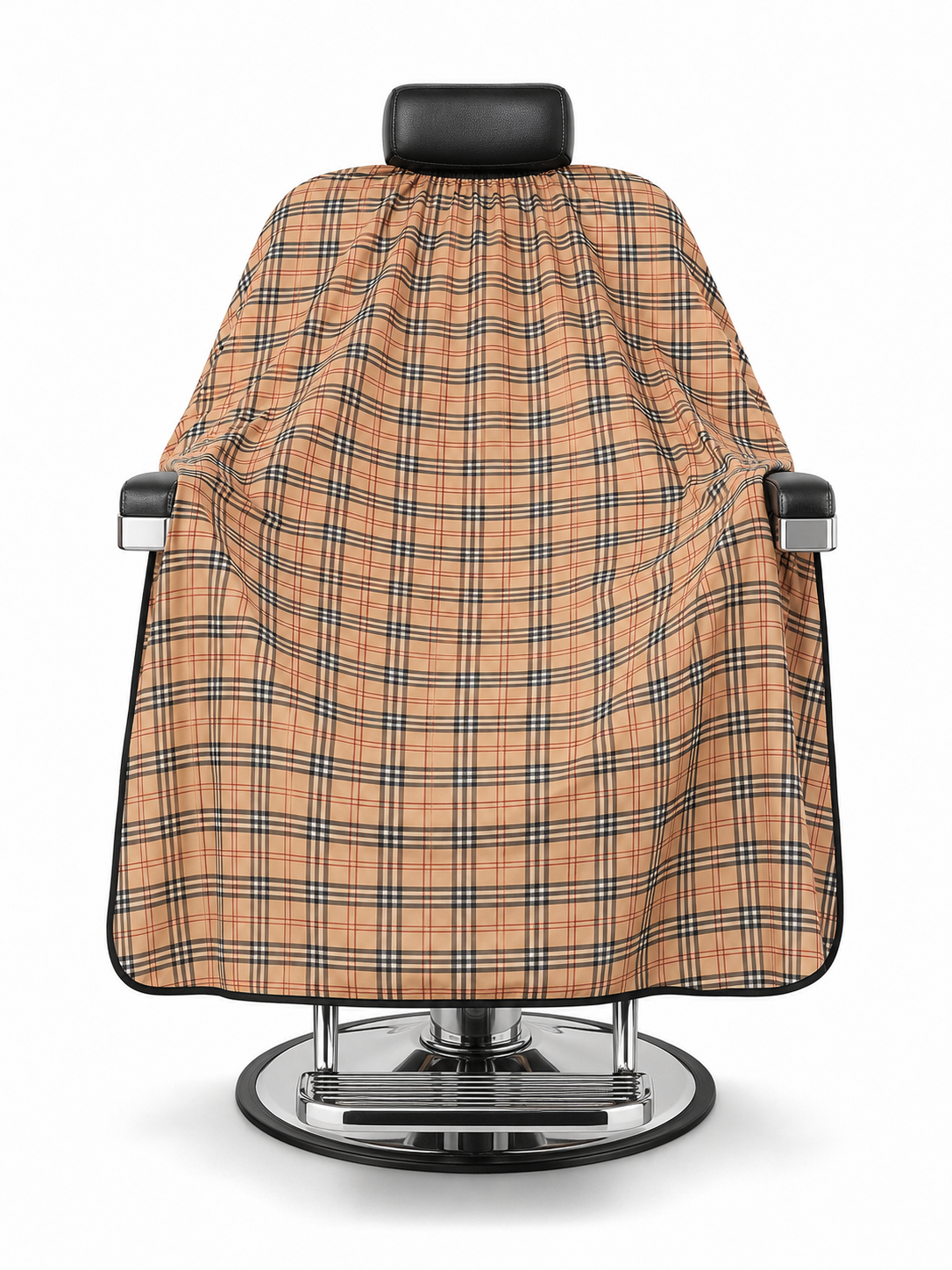 79. JDC Classic Tan Plaid Barber Cape