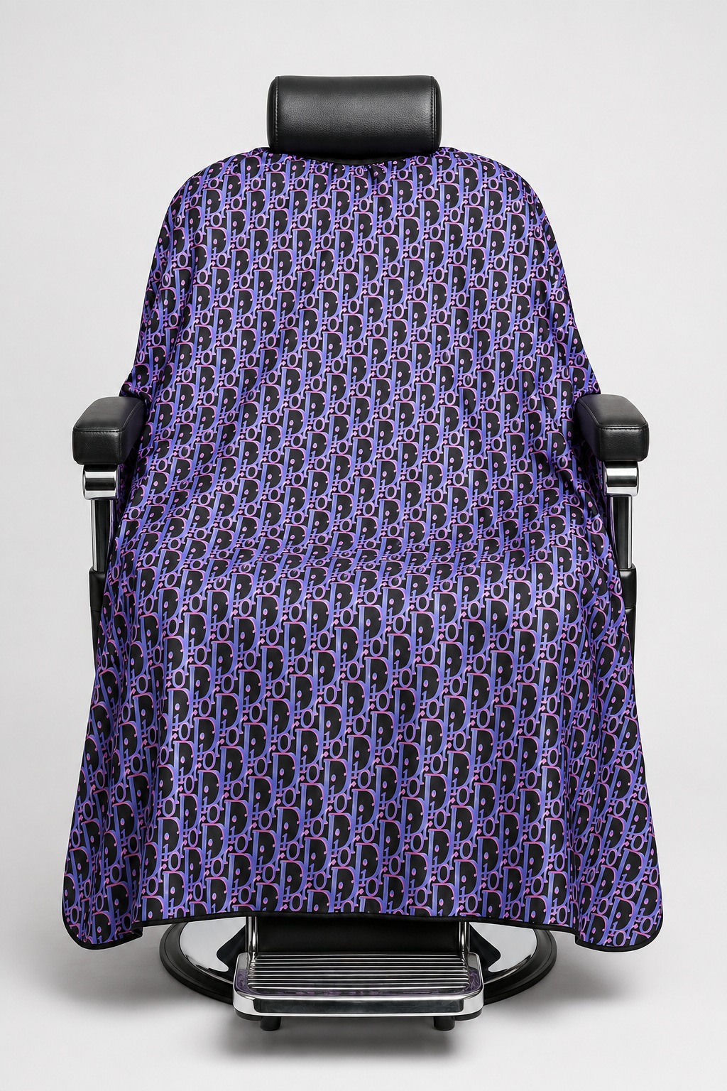 80. JDC Purple Luxury Monogram Barber Cape