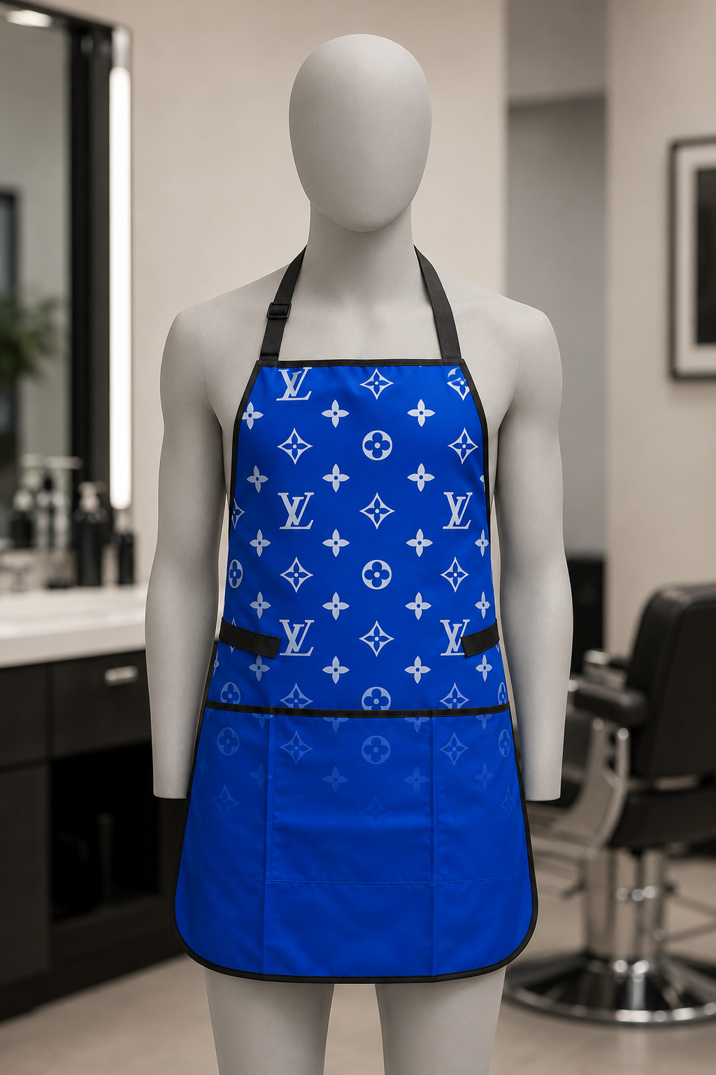 103. Royal Blue Luxury Barber Apron