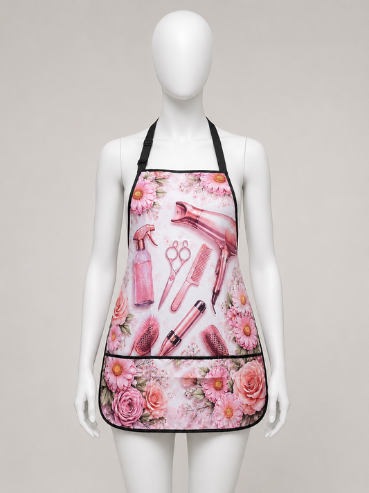 101. Pink Floral Stylist Apron
