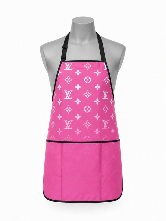 97. Pink Luxury Monogram Barber Apron