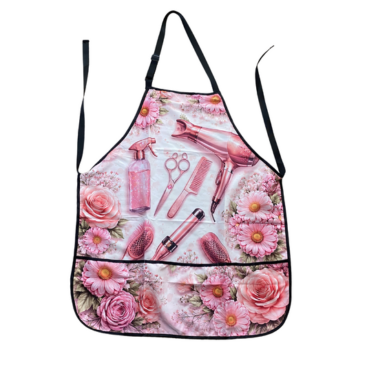 101. Pink Floral Stylist Apron