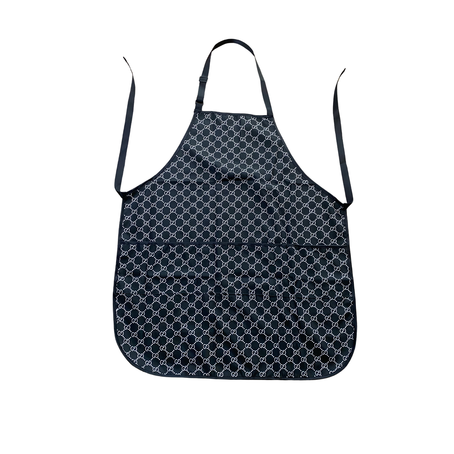 102. Black Luxury Monogram Barber Apron