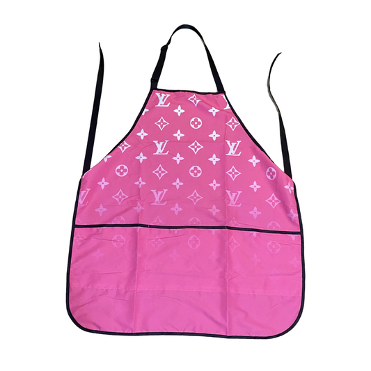 97. Pink Luxury Monogram Barber Apron