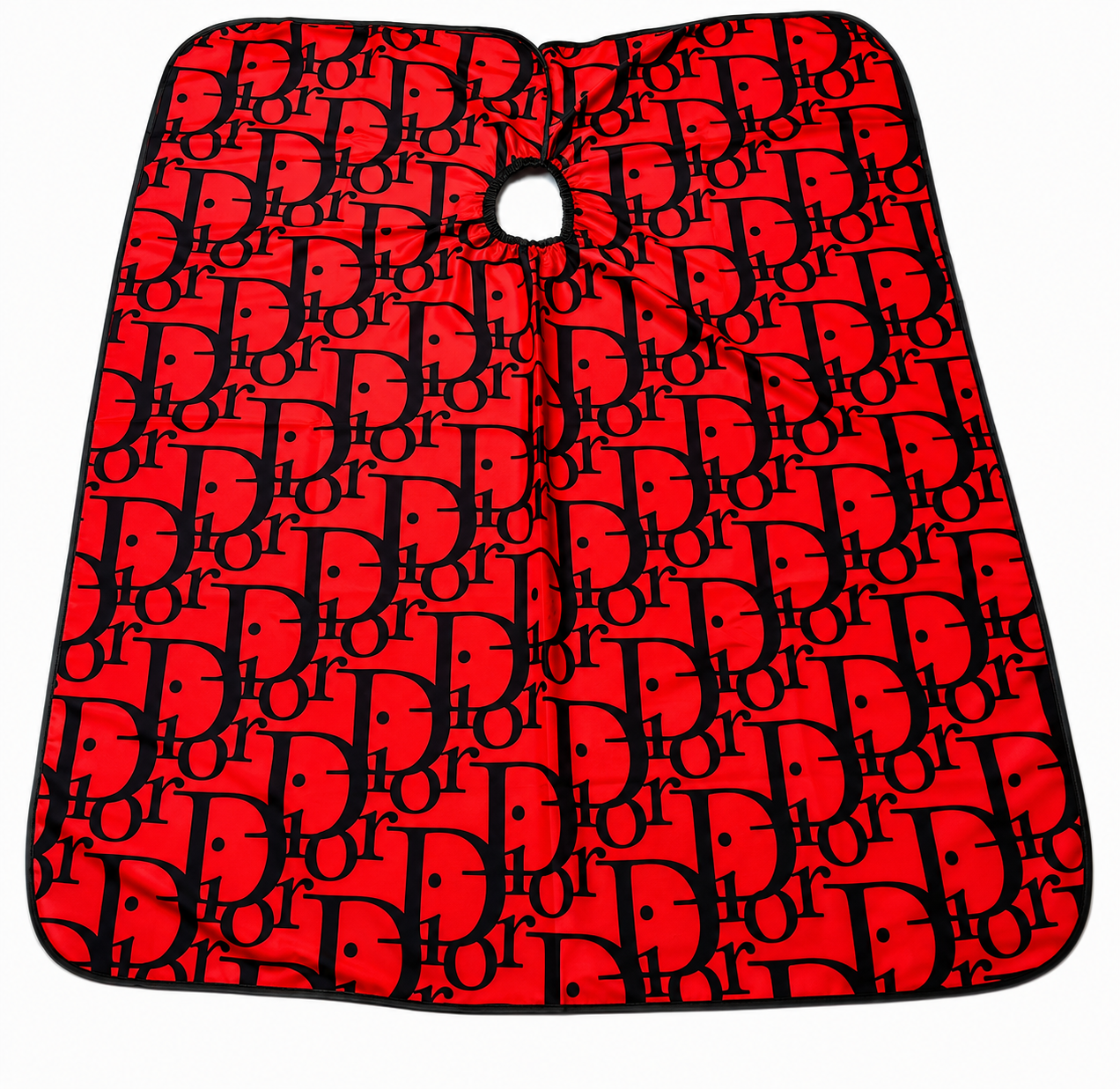 28. JDC Red Luxury Monogram Barber Cape
