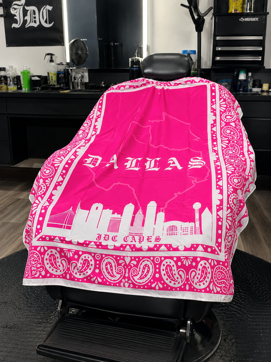 43. Dallas Bandana – Hot Pink Barber Cape