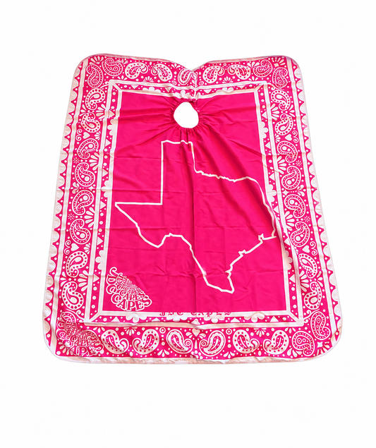 47. Pink Texas Barber Cape