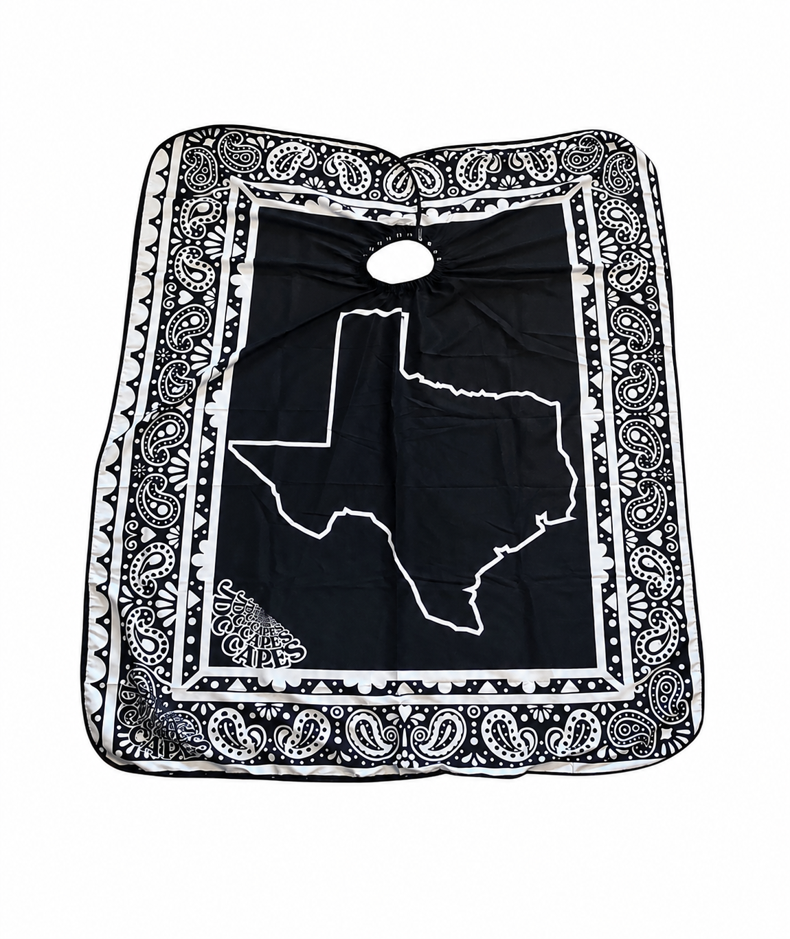 48. Texas Outline Black Barber Cape