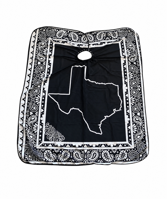 48. Texas Outline Black Barber Cape