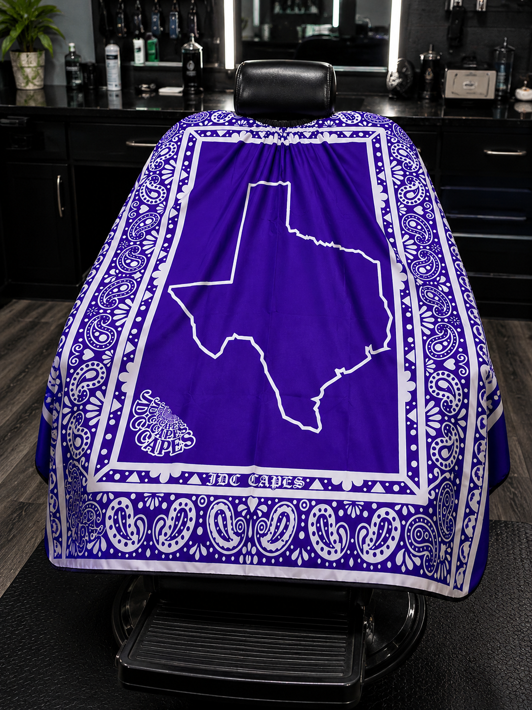 51. Texas Bandana – Purple Barber Cape