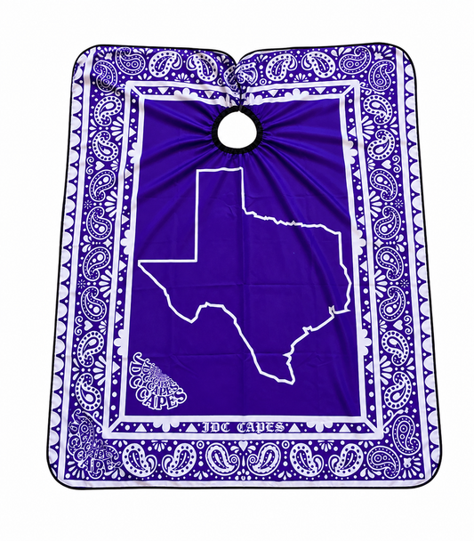 51. Texas Bandana – Purple Barber Cape