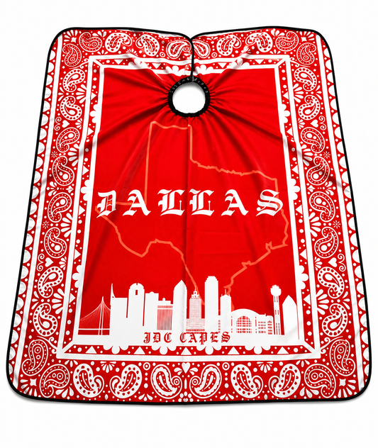 57. Red Dallas Barber Cape