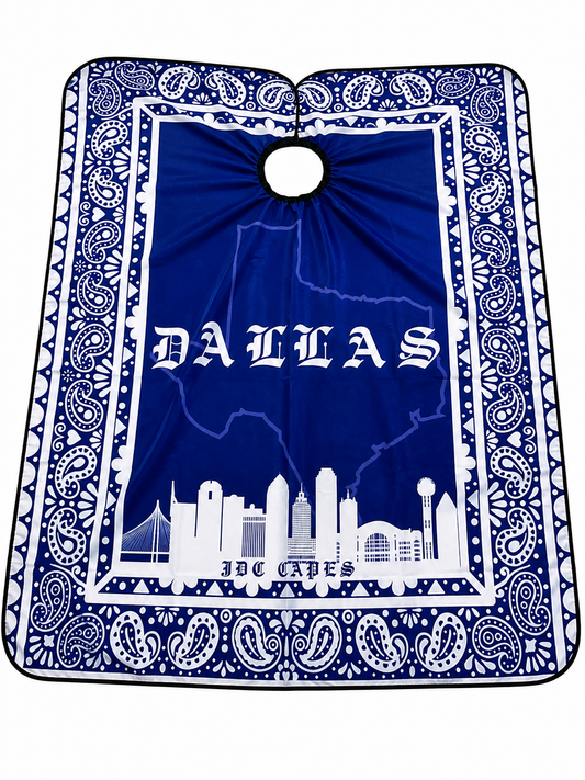 56. Dallas Bandana – Royal Blue Barber Cape