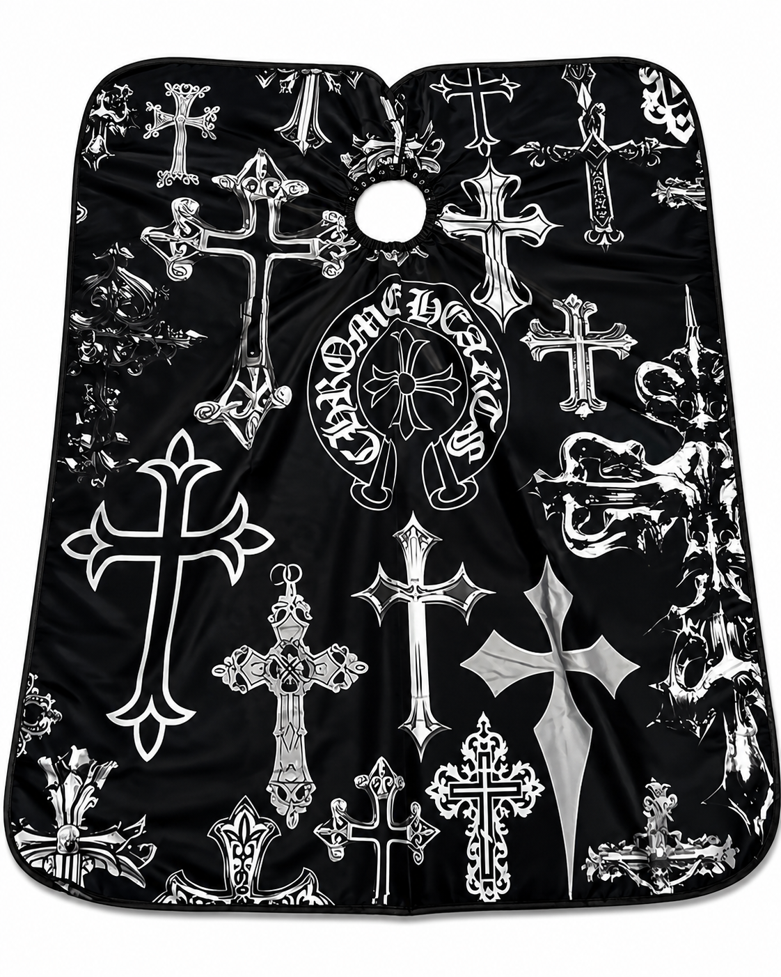 58. JDC Grey Cross Barber Cape