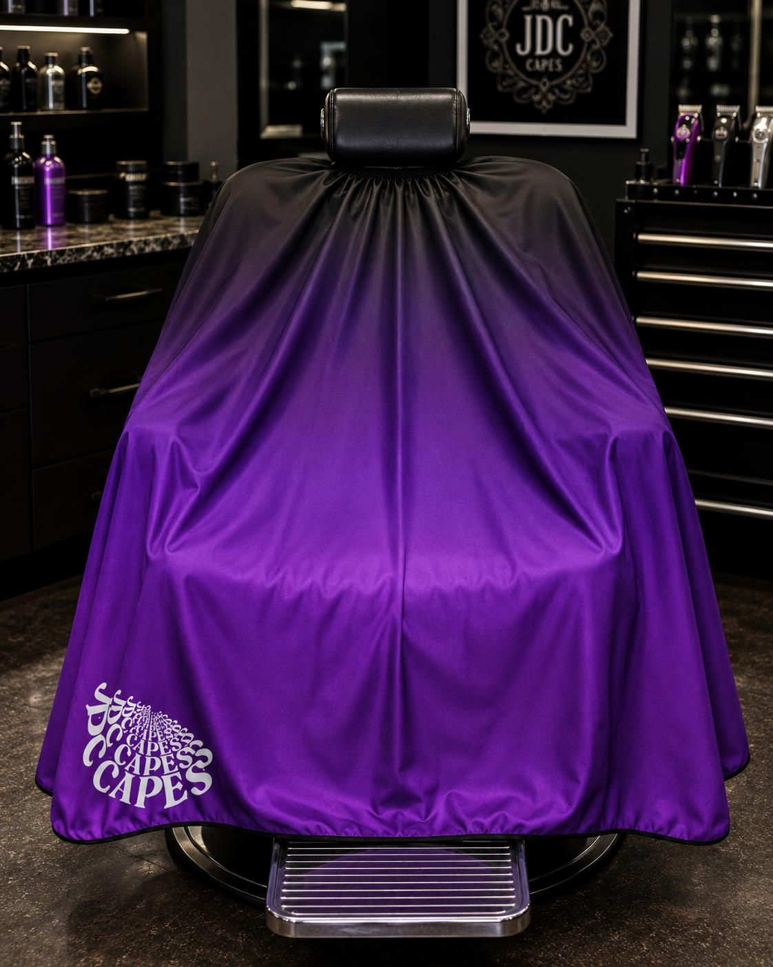 63. Purple Fade Barber Cape