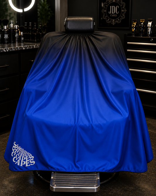 64. Blue Fade Barber Cape