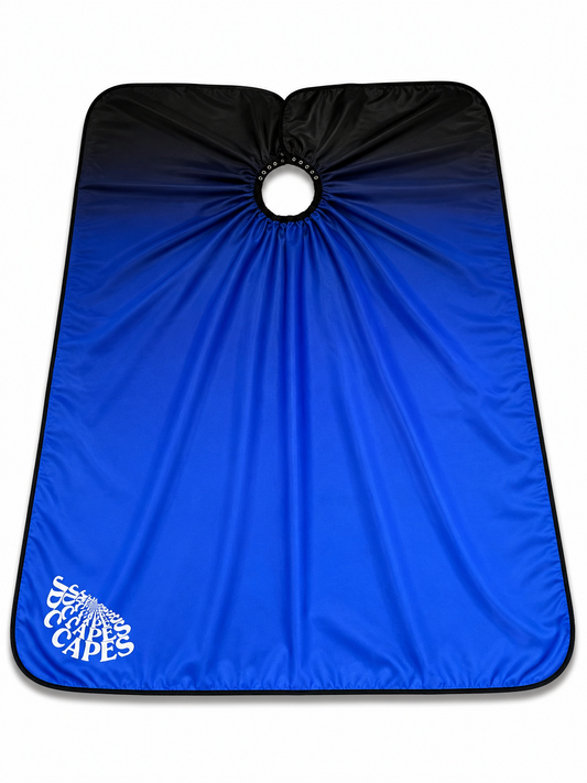 64. Blue Fade Barber Cape