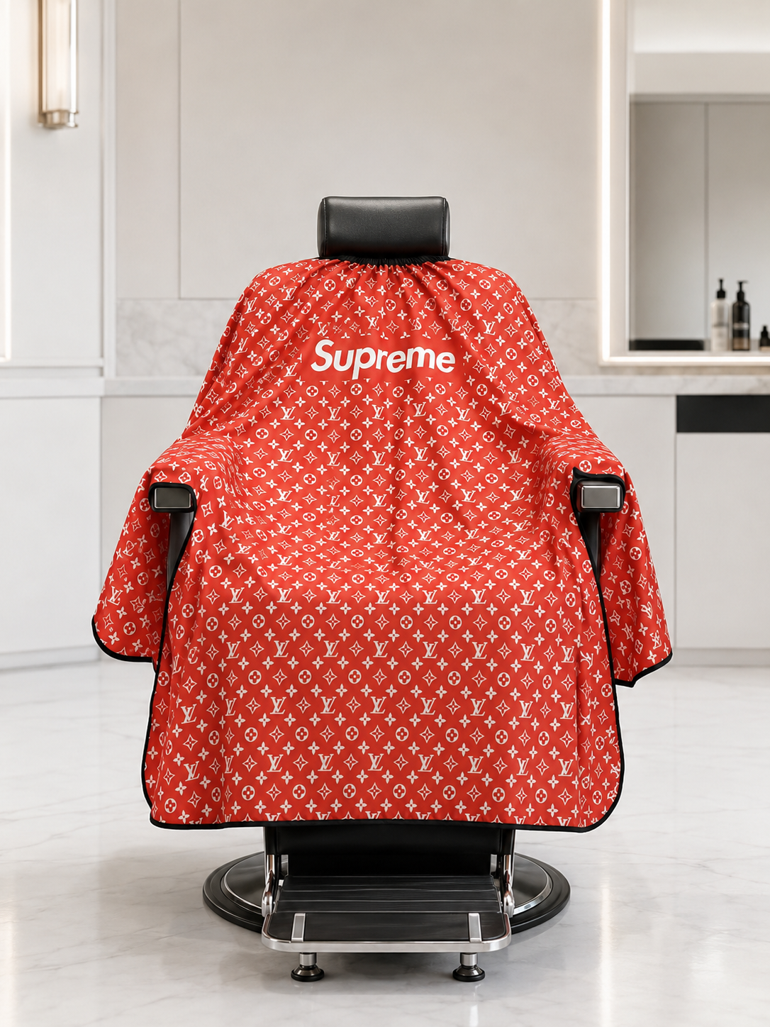 78. Red Luxury Barber Cape