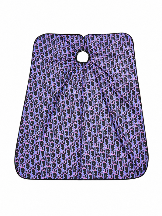80. JDC Purple Luxury Monogram Barber Cape