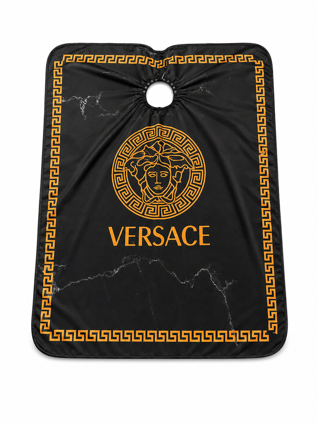 82. Black & Gold Medusa Barber Cape