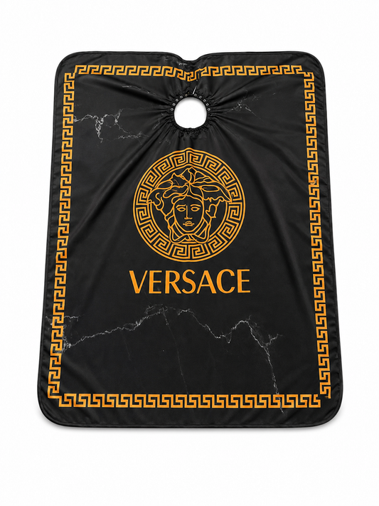 82. Black & Gold Medusa Barber Cape
