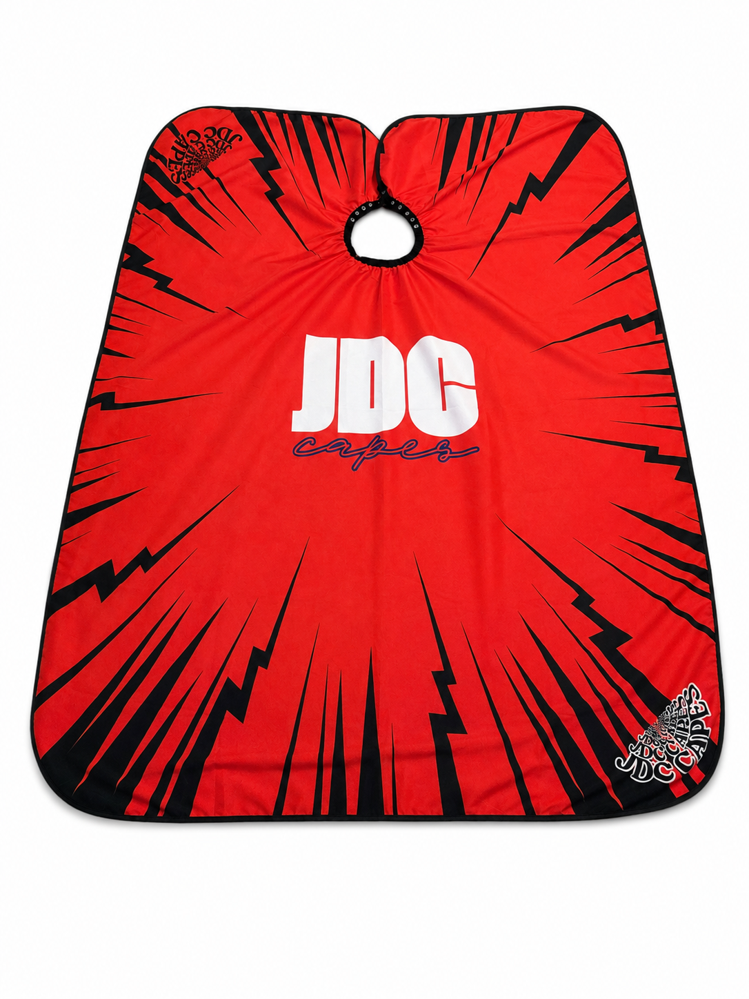 84. JDC Red Lightning Barber Cape