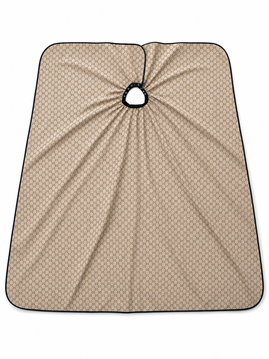 95. Beige Luxury Monogram Barber Cape