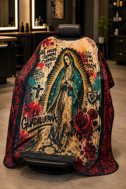 111. La Guadalupana Barber Cape