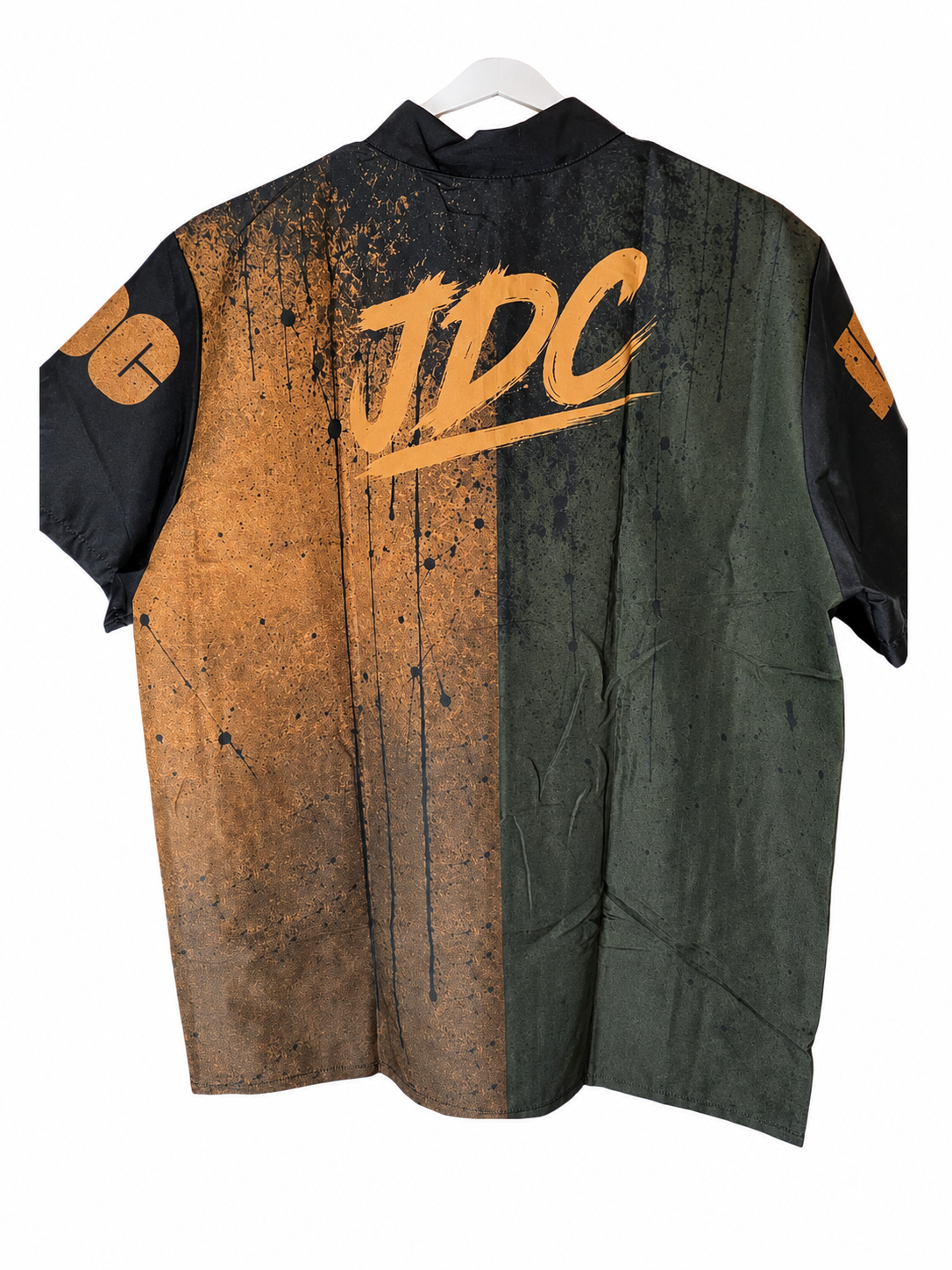 112. Pablo & Chapo Barber Smock – Black, Bronze & Olive