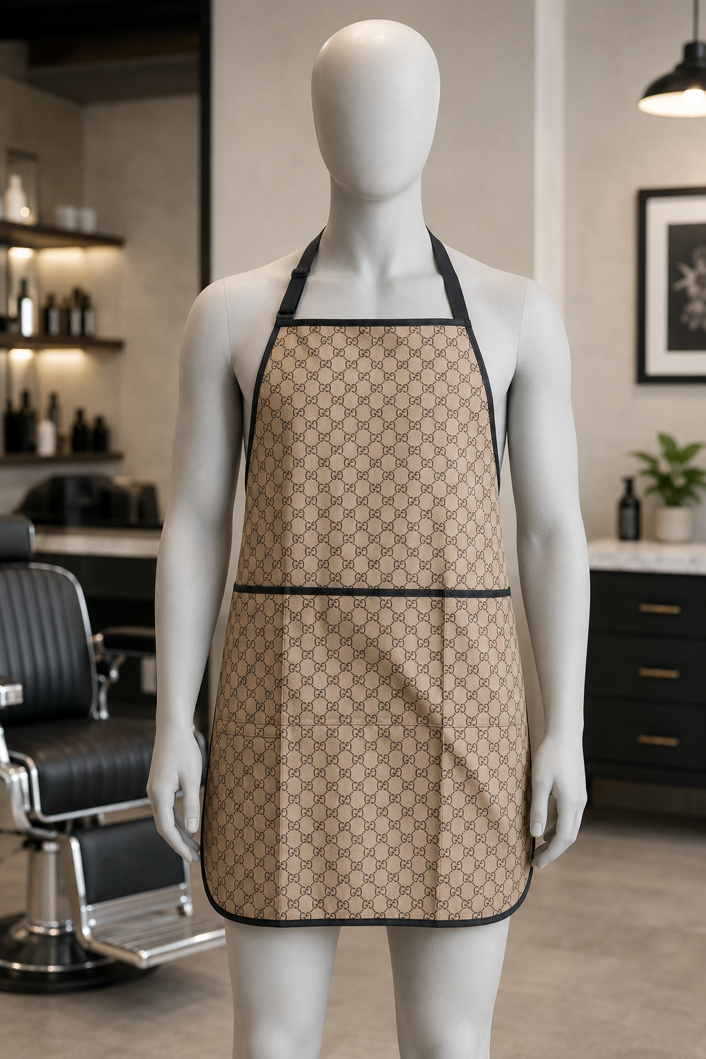 98. Beige Luxury Barber Apron