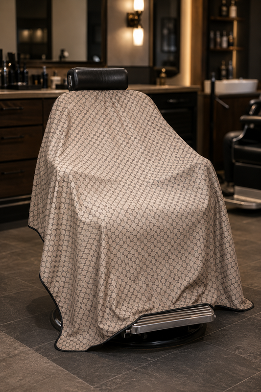 95. Beige Luxury Monogram Barber Cape