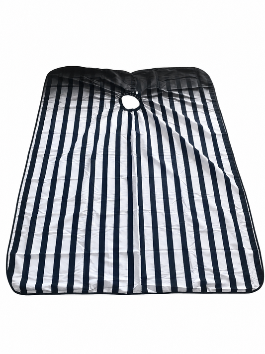 105. Classic Black & White Striped Barber Cape