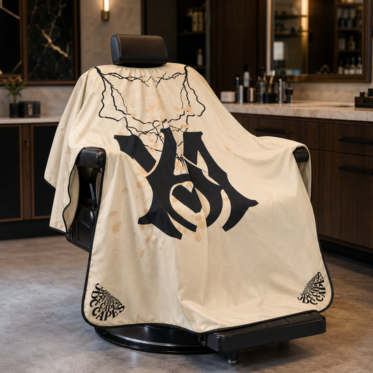 106.JDC Beige Monogram Barber Cape